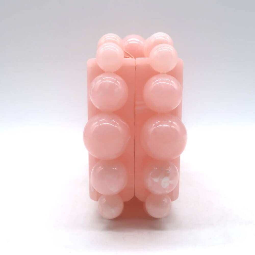 Cult Gaia Eos Box Clutch Pearlescent Pink Acrylic NEW - Picture 5 of 12